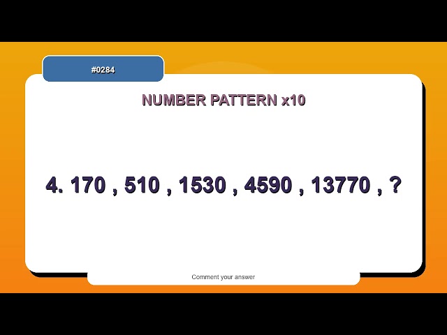 Number Pattern Challenge #0284 | 10 Number Pattern Practice Questions