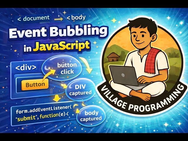 Event Bubbling in JavaScript | @VillageProgramming | Learn JavaScript | #javascripttutorial