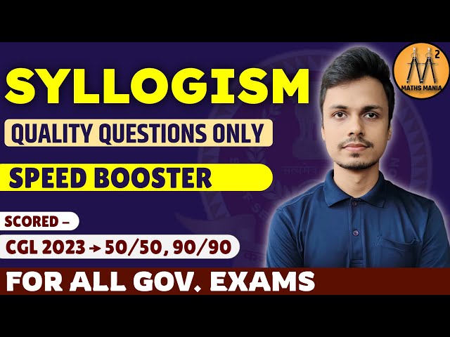 SYLLOGISM | REASONING SPEED BOOSTER | MATHS MANIA
