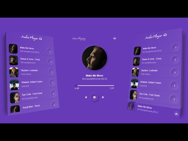 Create Music player with playlist using HTML CSS & JavaScript | #devideas