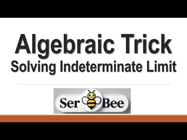 Solving Indeterminate Limit using Algebraic Trick (Tagalog)