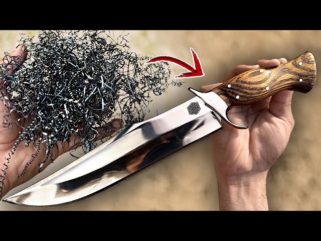 Making a Bowie Knife out of Lathe SHAVINGS