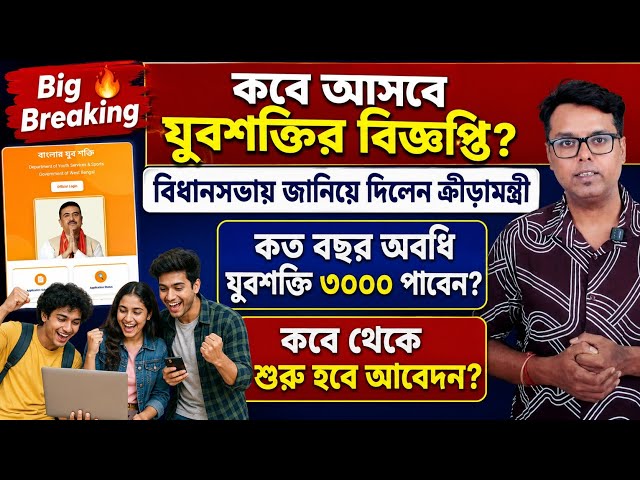 যুবশক্তি ভরসা প্রকল্পের ঘোষণা: Yuvashakti Bharosa Card: Yuva Shakti online Apply 2026: Date: Notice