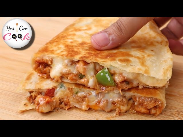 This Is The Tastiest Recipe I Have Ever Eaten ❗️ Chicken Cheese Quesadilla by (YES I CAN COOK)