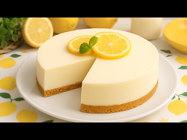 Tarta de limón y yogur SIN HORNO fácil y rápida