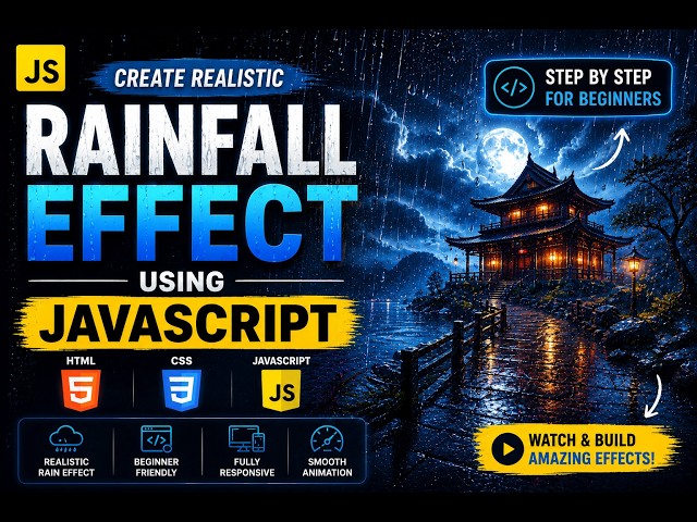 Create a Stunning Realistic and an Amazing raindrop falling effect using HTML5, CSS3 and JavaScript