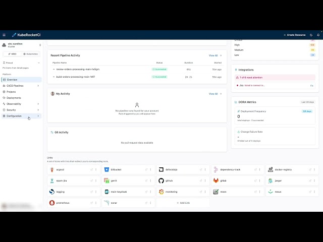 KubeRocketCI Quick Links: How to Add and Customize Navigation