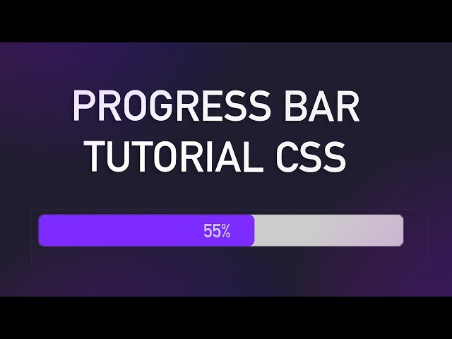 Progress Bar Tutorial CSS, HTML, JavaScript