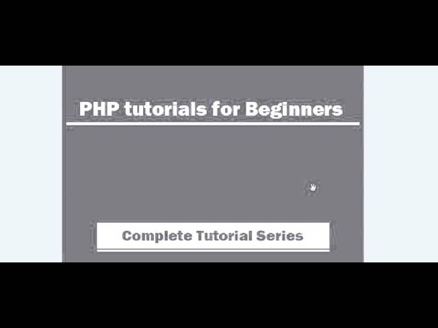 Introduction to PHP programming language.