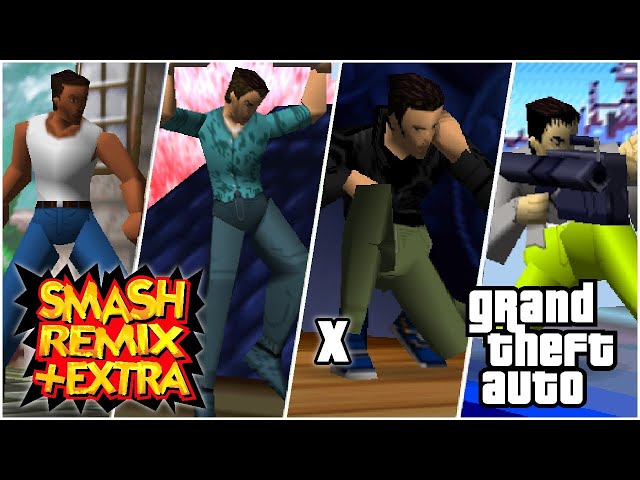 GTA Texture Pack for Smash Remix +EXTRA Trailer (GTA Protagonists over Snake)