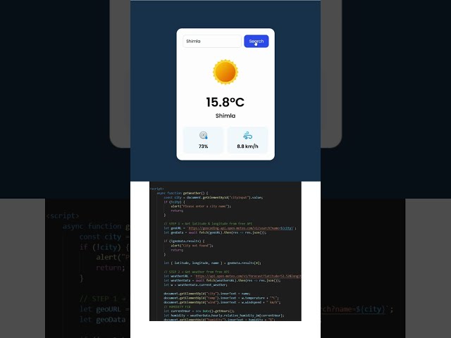JavaScript Weather App in 60 Seconds ⚡