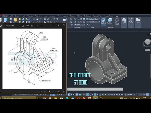 AutoCAD 3D Mechanical Bracket Tutorial | Step-by-Step Modeling for Beginners