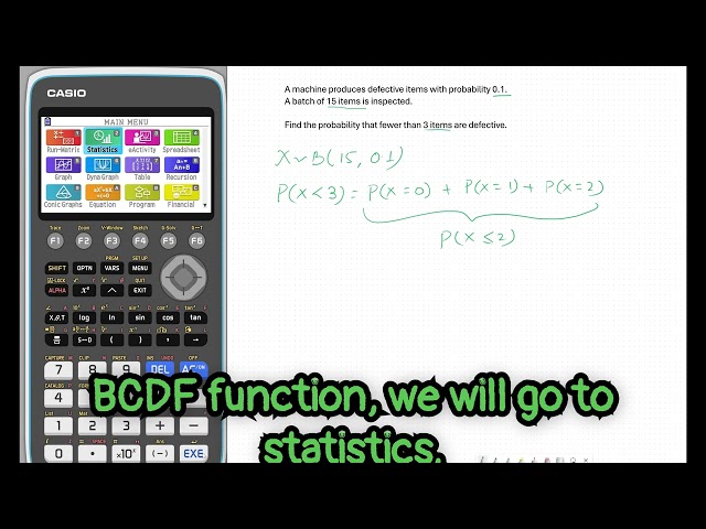 Binomial Cumulative Distribution Function (CDF) using the Casio fx-CG50 #GDC