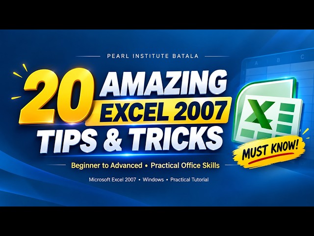 20 Amazing Excel 2007 Tips & Tricks | Beginner to Advanced | Work Smarter in Excel #excel #tricks