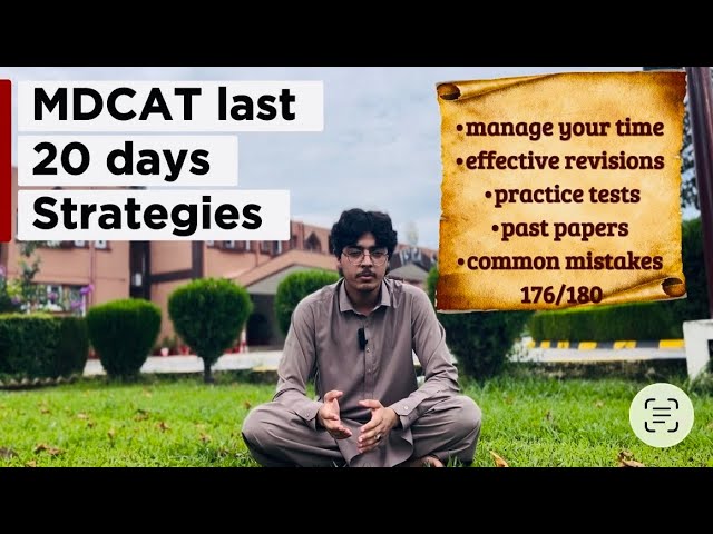 Last 20 Days MDCAT Strategy 2026 | Revision, Past Papers & FLPs Guide | My MDCAT Strategy: 176/180
