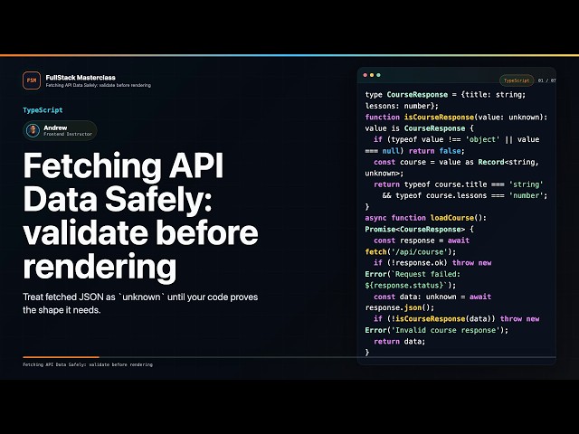 Fetching API Data Safely Explained | FullStack Masterclass TypeScript Course