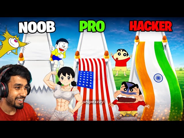 😰Techno Gamerz And Nobita Run For Flag || Funny Game Flag Painting || Shinchan And Nobita Game🤣
