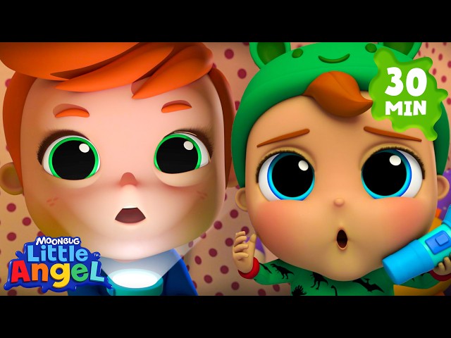Baby John vs. The Closet Monster! 🔦🌙 Little Angel Nursery Rhymes & Kid Songs