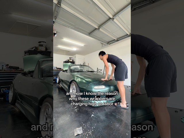Wrapping the Miata for the first time… 😬