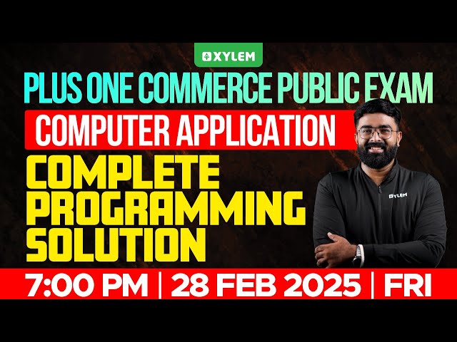 Plus One Commerce - Computer Application | Complete Programming Solution | Xylem Plus One Commerce
