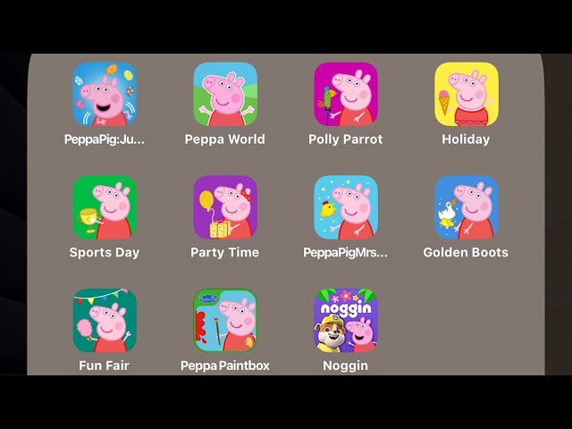 All 10 Peppa Pig Mobile Games (iOS,Android) Polly Parrot,Jump & Giggle,Fun Fair,Peppa Paintbox