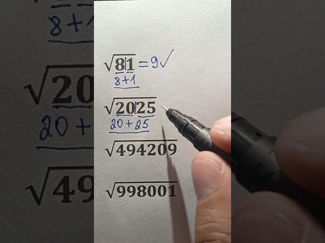 The Secret Square Root Trick Only 1% Use #maths #mathtrick #mathematica #mathematics #mathstricks