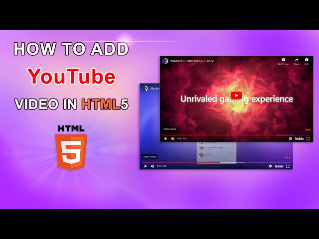 HOW TO ADD YOUTUBE VIDEO TO A WEBSITE IN HTML5 | WEBSITE DESIGN