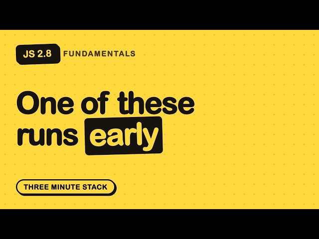 Function Declarations vs Expressions, and Hoisting | JS Fundamentals 2.8 · Three Minute Stack