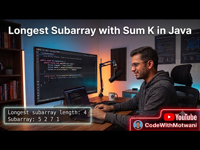 Longest Subarray with Sum K in Java | Prefix Sum & HashMap | Coding Interview 🔥