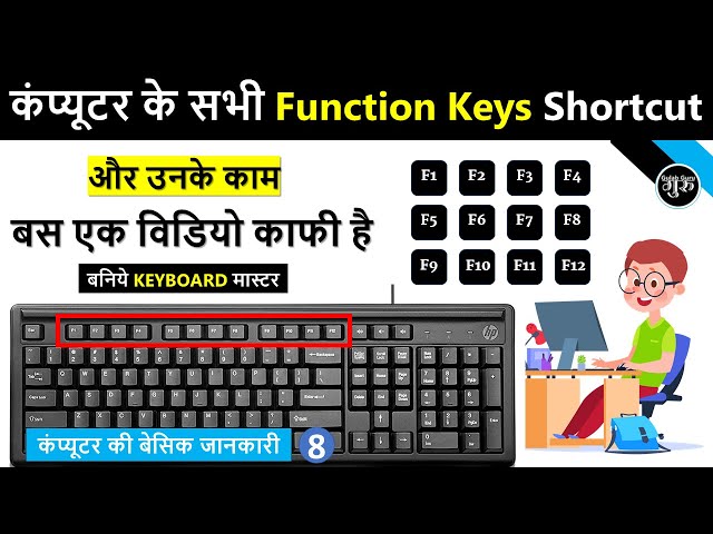 Computer Basic Course Part 8 | Function key use in hindi | Use of F1 to F12 Function keys in Hindi