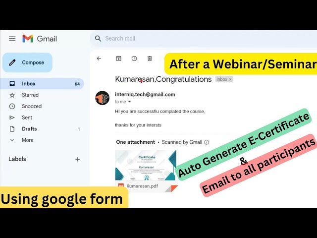 How to Auto Generate Certificates & Email to All Participates-[Google Form]