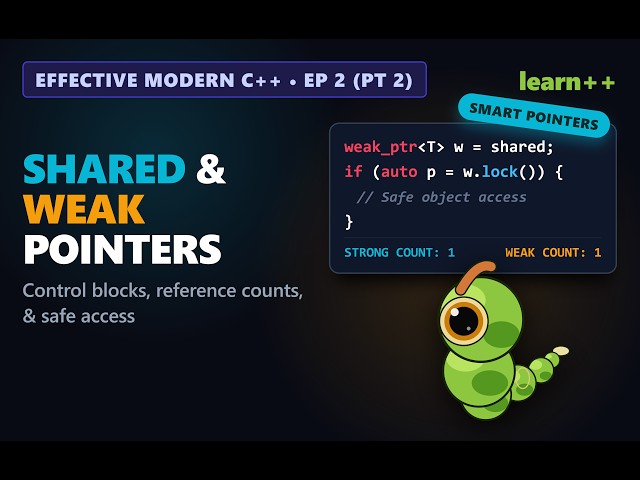 Understanding Shared & Weak Pointers | Effective Modern C++ Ep 2 Part 2 | learn++