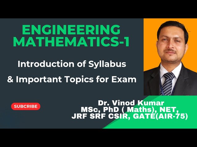 Engineering Mathematics-1 | Introduction of Syllabus | Important Topics of Exam | vkmpoint
