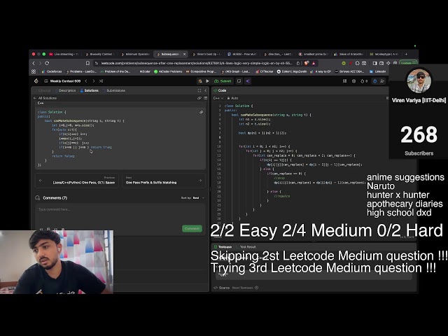 LIVE in My LeetCode T-Shirt | Weekly & Biweekly Contest Problem Solving + AMA!!!