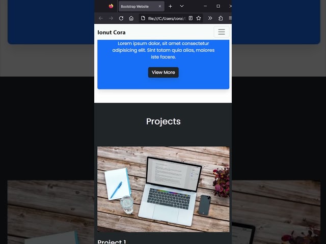 Responsive Bootstrap Website #coding #webdevelopment #shorts