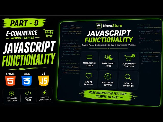 Build an E-Commerce Website From Scratch: Part - 9 | JavaScript Functionality