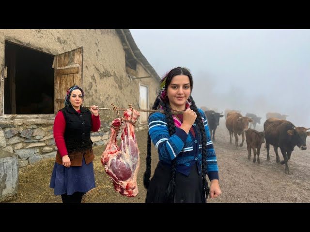 Daily rural life and cooking in the misty mountains of IRAN 