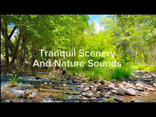 4K Water Flowing Sounds - Sedona Divine - Mountain River Sounds for Meditation, Study, Deep Sleeping