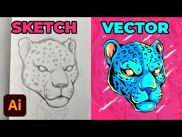 How to Make Vector Illustrations - Adobe Illustrator Tutorial - Turning Sketch into Vector