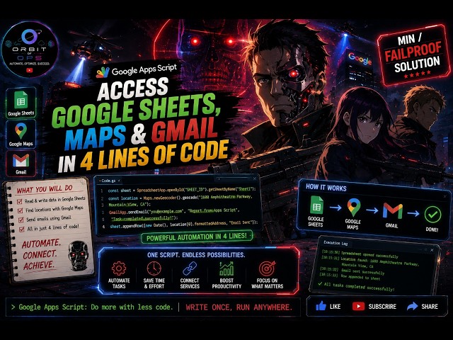GSP235 | Google Apps Script: Access Google Sheets, Maps & Gmail in 4 Lines of Code | 2-Minute Trick!