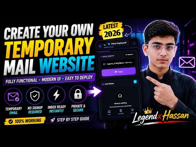 How to Create Own Temporary Mail Website For Free No Coding || Legend Hassan || Support 🫡