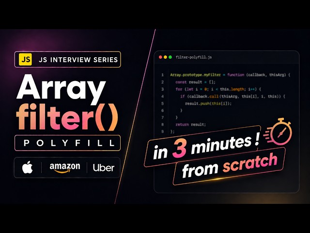 Build JavaScript Filter Polyfill From Scratch 🔥