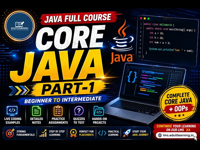 Java Full Course Part 1 🔥 | Core Java + OOPs Complete for Beginners | Free Java Course in Hindi