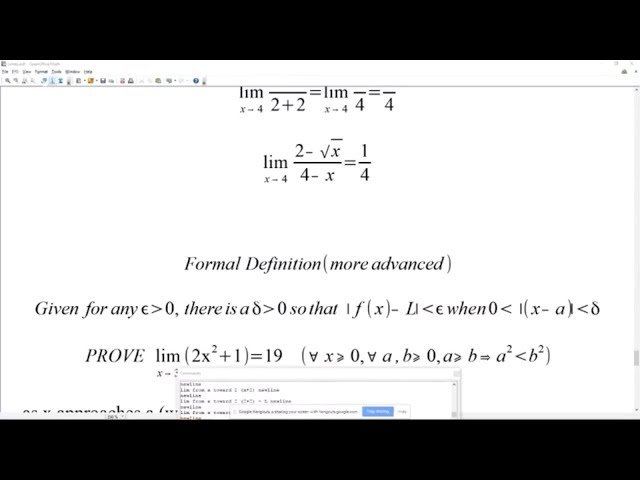 Calc I:  Introduction to Limits and Continuous Functions