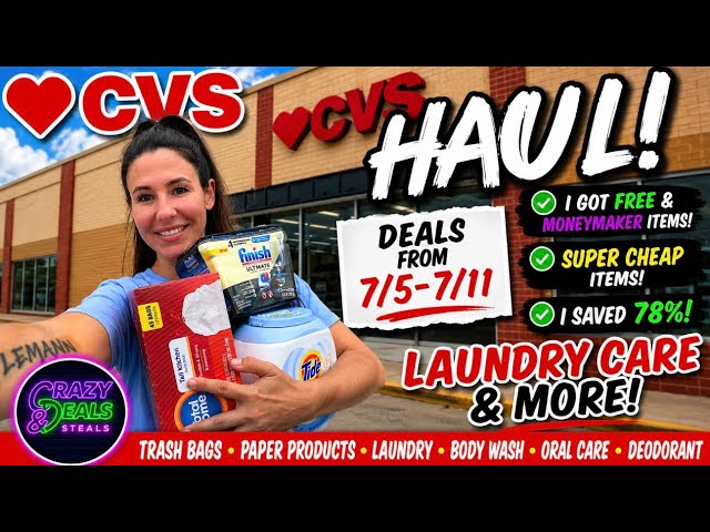 💅7/5 CVS Couponing Haul! MONEYMAKER & FREE Couponing Items + Laundry & MORE! #cvsdeals 
