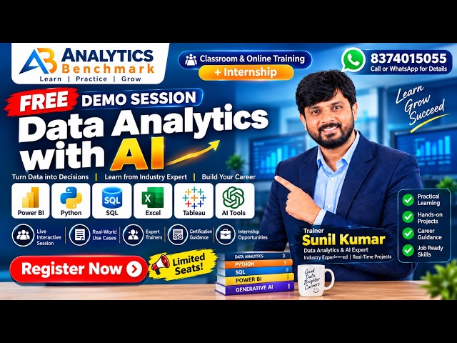 Data Analytics Course in Hyderabad |Data Analyst Training|Power BI + SQL+Python Gen AI - 8374015055