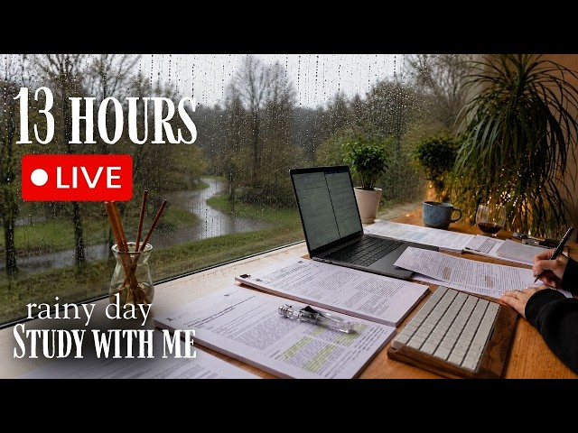 12+ HOUR STUDY WITH ME on A RAINY DAY 🎓  Scottish Highlands | Pomodoro | Deep Work Mode | No Music