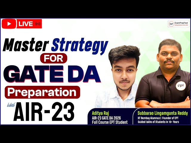 AIR 23 GATE DA 2026 Strategy 🔥 Master Plan to Crack GATE in First Attempt | EPT