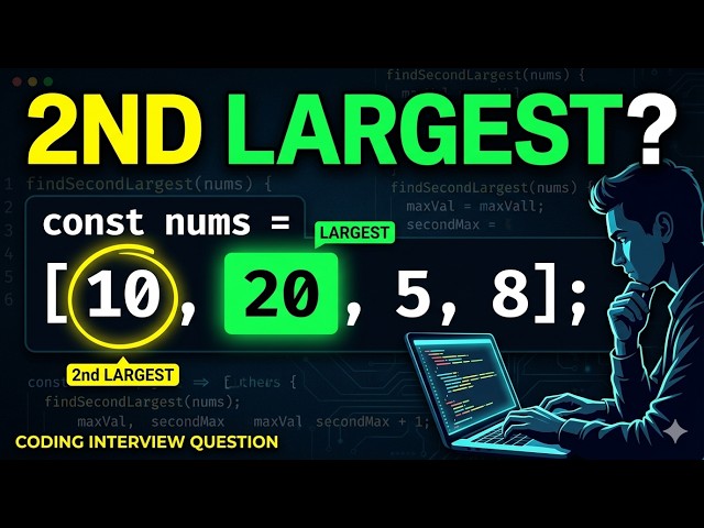 Second Largest Element in Array (EASY Trick) | JavaScript Interview Question (Approach-I)