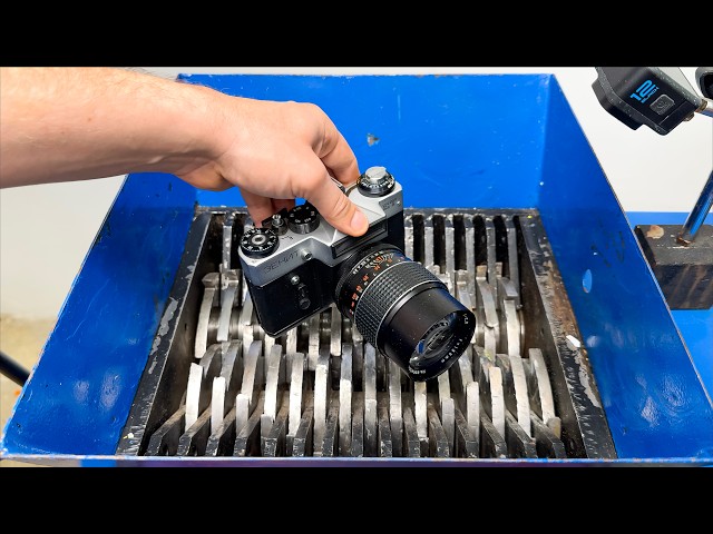Vintage Metal Camera vs Industrial Shredder